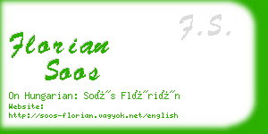 florian soos business card
